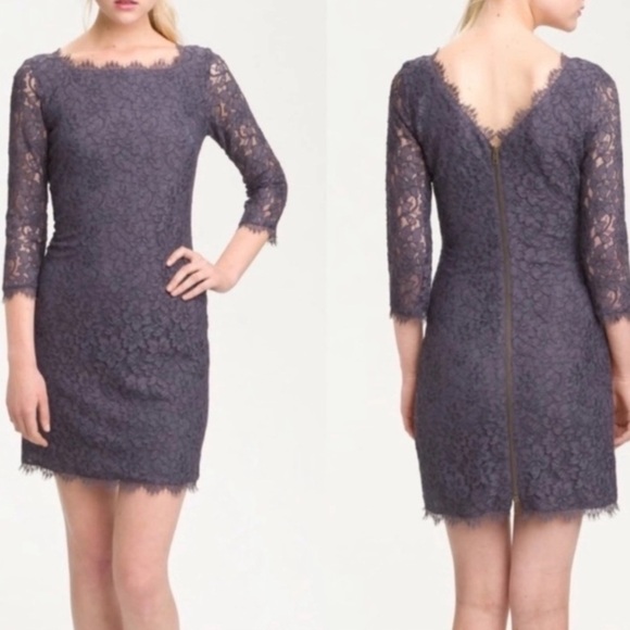 Diane Von Furstenberg Dresses & Skirts - Diane VonFurstenberg Womens 4 Zarita Quarter Sleeve Lace Romantic Feminine Mini